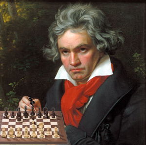 Beethoven playing chess